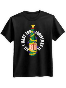 Koszulka Koszulka Męska Beer Christmas Czarna - Śmieszne T-Shirty z Nadrukami ?
