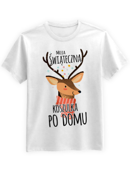 Koszulka Koszulka Męska Świąteczna koszulka po domu Biała - Śmieszne T-Shirty z Nadrukami ?