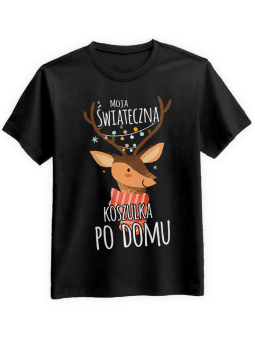Koszulka Koszulka Męska Świąteczna koszulka po domu Czarna - Śmieszne T-Shirty z Nadrukami ?