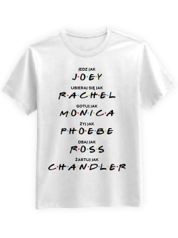 Koszulka Koszulka Męska Jak Przyjaciele Biała - Śmieszne T-Shirty z Nadrukami ?