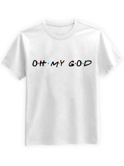 Koszulka Koszulka Męska Oh My God Biała - Śmieszne T-Shirty z Nadrukami ?