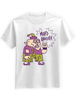 Koszulka Koszulka Męska Merry Whatever Biała - Śmieszne T-Shirty z Nadrukami ?