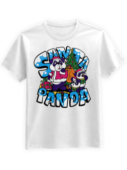 Koszulka Koszulka Męska Santa Panda Biała - Śmieszne T-Shirty z Nadrukami ?