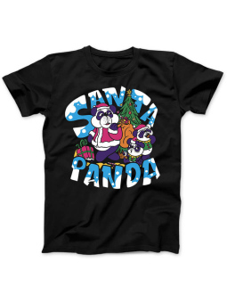 Koszulka Koszulka Damska Santa Panda Czarna - Śmieszne T-Shirty z Nadrukami ?