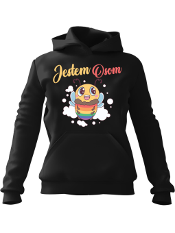 Bluza Damska z kapturem Jestem Osom Czarna - Modna Odzież z Nadrukami ?