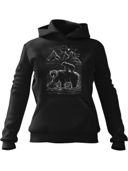 Bluza Damska z kapturem Bear Family - Dla Fanów Zwierząt