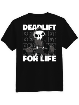 Koszulka Koszulka Męska Koszulka Dead Lift For Life Czarna - 100% Bawełna