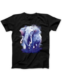 Koszulka Koszulka Damska Koszulka Colorful Elephant Czarna - Colorful Elephant Słoń