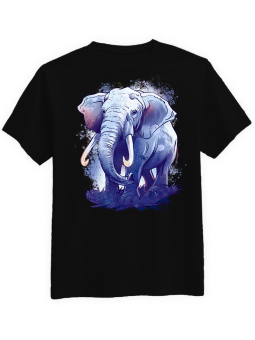 Koszulka Koszulka Męska Koszulka Colorful Elephant Czarna - Colorful Elephant Słoń