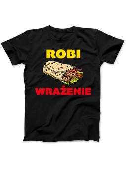 Koszulka Koszulka Męska Koszulka Robi Wrażenie Czarna - Robi Wrażenie Męska Kebab