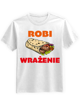 Koszulka Koszulka Męska Koszulka Robi Wrażenie Biała - Robi Wrażenie Biała Męska