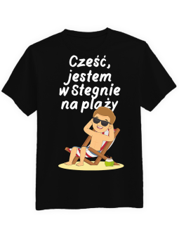 Koszulka Koszulka Męska Stegna II Plaża Czarna - Stegna Plaża Koszulka