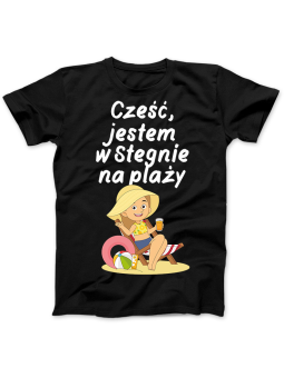 Koszulka Koszulka Damska Koszulka Plaża Stegna Leżak II Czarna - Stegna Plaża Koszulka