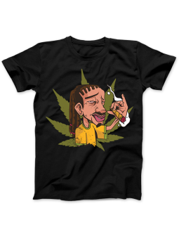 Koszulka Koszulka Damska Koszulka Rastafari Smoking Czarna - Marihuana Joint