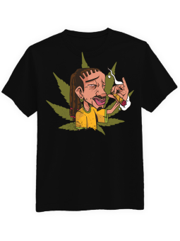 Koszulka Koszulka Męska Koszulka Rastafari Smoking Czarna - Marihuana Joint