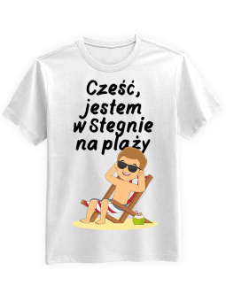 Koszulka Koszulka Męska Stegna II Plaża  Biała - Stegna Plaża Koszulka