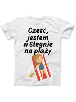 Koszulka Koszulka Damska Koszulka Plaża Stegna Leżak Białą - Stegna Plaża Koszulka