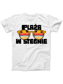 Koszulka Koszulka Damska Koszulka Plaża Stegna Okulary Biała - Stegna Plaża Koszulka