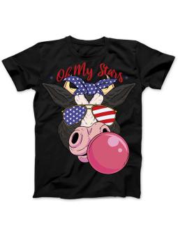 Koszulka Koszulka Damska Usa Cow Czarna - Usa Cow