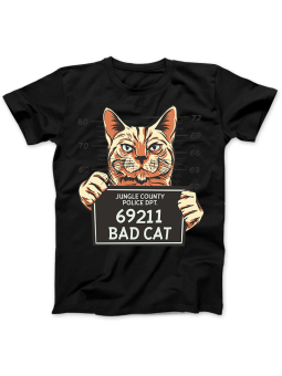 Koszulka Koszulka Damska Bad Cat Czarna - Kot Zwierzęta Kotki