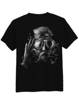 Koszulka Koszulka Męska Nurek Czarna - Dla Nurków