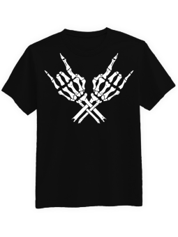 Koszulka Koszulka Męska Skeleton Rock Hands Czarna - ROCK