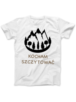 Koszulka Koszulka Damska Kocham Szczytować Biała - góry szczyty