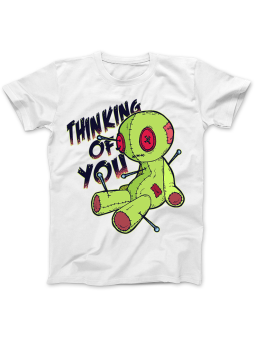 Koszulka Koszulka Damska Myślę o Tobie Voodoo Biała - dla zakochanych prezent