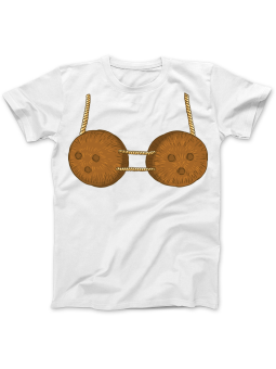 Koszulka Koszulka Damska Hawajski Biustonosz Biała - śmieszny prezent