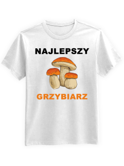 Koszulka Koszulka Męska Najlepszy Grzybiarz Biała - dla grzybiarza grzyby