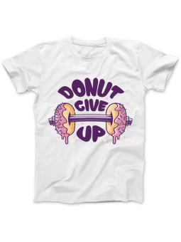 Koszulka Koszulka Damska Donut Give Up Biała - pączek śmieszna donut