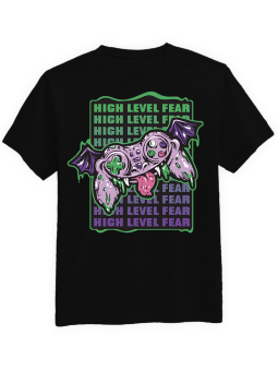 Koszulka Koszulka Męska Poziom Strachu  Czarna - halloween dynia gracz pad