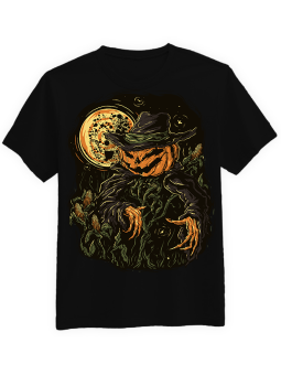 Koszulka Koszulka Męska Straszna Dynia Czarna - Halloween Dynia