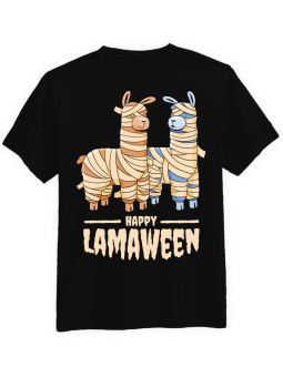 Koszulka Koszulka Męska LamaWeen Czarna - Halloween Dynia