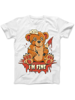 Koszulka Koszulka Damska Teddy I'M Fine Biała - halloween wiedźma