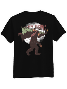 Koszulka Koszulka Męska Świąteczna Małpa z Choinką  Czarna - piwo święta mikołaj