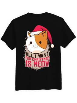 Koszulka Koszulka Męska Świąteczne MEOW  Czarna - piwo święta mikołaj