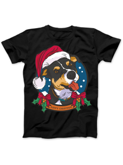 Koszulka Koszulka Damska Świąteczny Pies Czarna - Dziadek Do Orzechów Święta