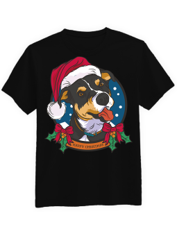 Koszulka Koszulka Męska Świąteczny Pies  Czarna - piwo święta mikołaj