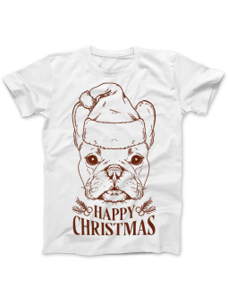 Koszulka Koszulka Damska Świąteczny Buldog Biała - Dziadek Do Orzechów Święta