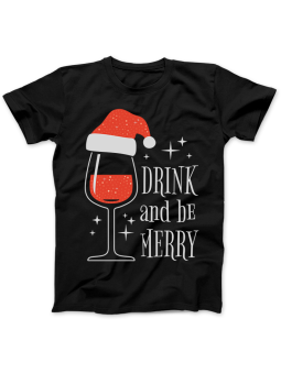 Koszulka Koszulka Damska Świąteczna Lampka Winka Czarna - Dziadek Do Orzechów Święta