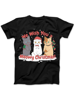 Koszulka Koszulka Damska Meowy Christmas Czarna - Dziadek Do Orzechów Święta