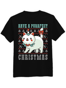 Koszulka Koszulka Męska Purrfect Christmas Niego Czarna - piwo święta mikołaj