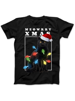 Koszulka Koszulka Damska Mikołaj Czarny Kot Czarna - Dziadek Do Orzechów Święta