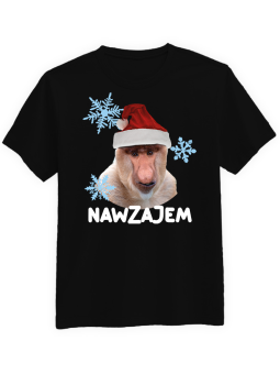 Koszulka Koszulka Męska Nawzajem  Czarna - piwo święta mikołaj