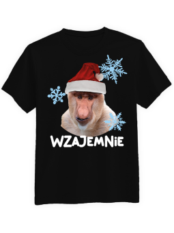 Koszulka Koszulka Męska Wzajemnie  Czarna - piwo święta mikołaj