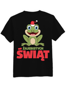 Koszulka Koszulka Męska Żajebistych Świąt  Czarna - piwo święta mikołaj