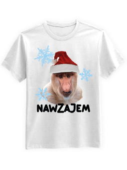 Koszulka Koszulka Męska Nawzajem  Biała - piwo święta mikołaj