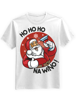 Koszulka Koszulka Męska Ho Ho Ho Na Wino  Biała - piwo święta mikołaj