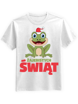 Koszulka Koszulka Męska Żajebistych Świąt  Biała - piwo święta mikołaj